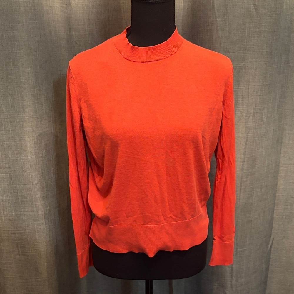Banana Republic Women's Crewneck Long-Sleeve Top in Bright Orange